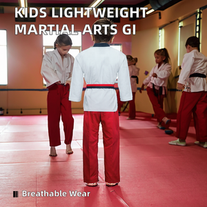 Uniforme de Artes Marciales para Niños |   Kimono Ligero y Transpirable de Manga Corta con Logotipo Frontal para Principiantes de Taekwondo, Karate y Jiu Jitsu - Product Image 2