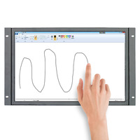 Moniteur LCD industriel large écran de 19 pouces avec écran tactile capacitif, design à cadre ouvert, écran plat HD, interface USB