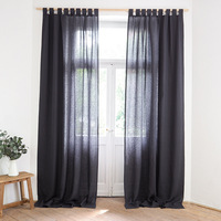 Cortinas Opacas Nórdicas 100% Lino, Cortinas Blancas Semi-Opacas de Gran Peso Sin Perforaciones, Personalizadas para Sala de Estar y Balcón
