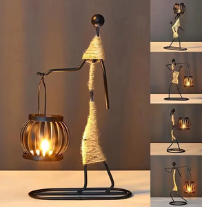 Cuerda de Hierro Retro Creativa para Niña, Candelabro de Metal Vintage, Adorno para Mesa de Comedor, Bar de <span class=keywords><strong>Música</strong></span>, Sala de Estar, Hierro Hecho a Mano - Product Image 2