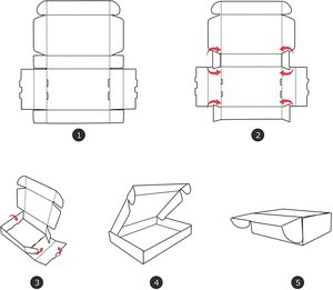 Có thể gập lại tùy chỉnh các tông màu trắng hộp giấy gửi thư vận chuyển hộp 12x9x3 Văn Học bưu phẩm - Product Image 3