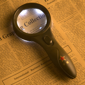 BIJIA 62mm Dia. Lentille de poche <span class=keywords><strong>loupe</strong></span> ESD 5X lumière LED noir classique <span class=keywords><strong>atelier</strong></span> utilisation matière plastique sûre à chaud - Product Image 4