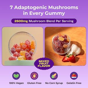 OEM/ODM Marca patentada Ashwagandha Gummies y Lions Mane Super Mushroom Gummies Suplemento, Premium Mushroom Blend - Product Image 6