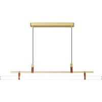 Lustre vintage en cuir pour restaurant, lampe de table longue pour salon de thé rétro, comptoir de bar design, îlot