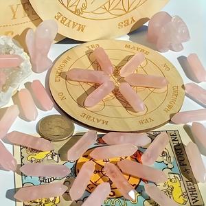 Vente en gros de cristal naturel de quartz rose, tour à double pointe, artisanat sculpté écologique, pierre précieuse de guérison, cadeau de décoration de pièce, Fengshui - Product Image 5