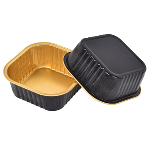 Dùng một lần món tráng miệng chảo lấy đi Flan nướng hộp vuông nhôm lá Bánh Pan 300ml 10oz Mini Cupcake cup có nắp đậy bao gồm - Product Image 2