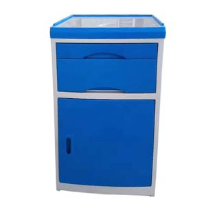 Abs Bedside Cabinet With <b>Drawer</b> And Door For Hospital Ward Storage Blue Color Customizable Durable Plastic Material - Product Image 5