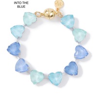 Bracelet tennis en cristal de strass couleur unie dégradée en forme de cœur, style européen et américain, avec fermoir magnétique