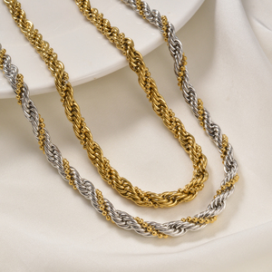 Collares de Moda Finos de Acero Inoxidable con Baño de Oro de 18k, Cadena de Eslabones Brillantes con Cuentas Pequeñas Espaciadas, Ideales para Bodas, Venta al por Mayor - Product Image 5