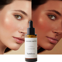 Huile de bronzage pour le visage et le corps sans toxine de marque privée gouttes bronzantes hydratantes pour faux bronzage ajouter à la lotion Drop-in