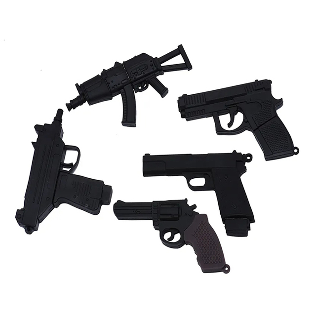 Customized PVC Gun Shaped USB Flash Drive 4GB-64GB up to 128GB USB 3.0 New Plastic