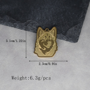 Qiandi <span class=keywords><strong>Alaskan</strong></span> malamute Mặt dây chuyền vòng cổ, phụ nữ thép không gỉ trang sức, dễ thương con chó động vật phụ kiện tự làm - Product Image 4