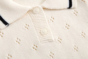 Combinaisons en tricot pointelle pour bébé, manches courtes, coton, couleur neutre, barboteuses en tricot pour bébé - Product Image 5