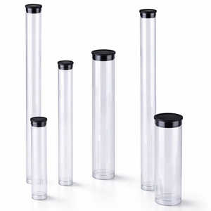 Tubes en plastique PC transparents rectangulaires personnalisés OEM, fabriqués en usine, à bas prix, avec bouchons à clapet pour l'artisanat et l'utilisation de rouges à lèvres - Product Image 1
