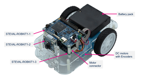 Chipboard <span class=keywords><strong>Mouser</strong></span> Steval-robokit1 Basado en MCU STM32H7 de Alto Rendimiento, Motor DC + Controlador STM32G0 para Sensor de Navegación TOF - Product Image 4