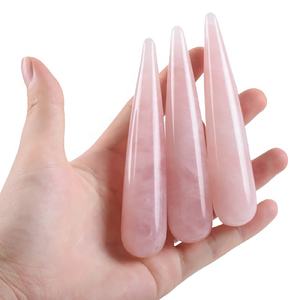 Varita de Masaje Mágica de Cristal para Terapia de Acupuntura, Herramienta de Tratamiento con Punta, Herramienta de Raspado Gua Sha, Pluma de Masaje de Cuarzo Rosa - Product Image 3