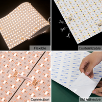 Feuille LED flexible haute densité 484 LED/m CCT, circuit en cuivre, double blanc 2700K-6500K, feuille de rétroéclairage LED pour comptoir en marbre ou onyx