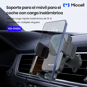 Soporte para Móvil con Carga Inalámbrica Rápida de 15W, se Fija en la Rejilla de Ventilación del Coche y es Compatible con Phone - Product Image 4