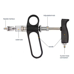 Seringue vétérinaire automatique noire réglable de type S avec une capacité de 2 ml, durable pour l'utilisation animale - Product Image 2