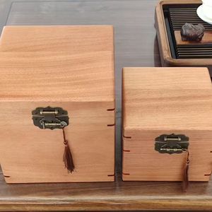 Solid Wood Flip Top Tea <b>Box</b> 5.8cm Rectangle <b>Lockable</b> Gift Packaging For Fuding White Tea And Pu'er <b>Storage</b> - Product Image 3