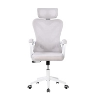 Chaise de bureau de haute qualité, chaise de jeu ergonomique en maille blanche et grise, siège coulissant pour bureau d'ordinateur de direction