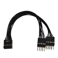 Cable Divisor de Extensión USB de 9 Pines, Adaptador de Placa Base 1 a 2, Concentrador de Interfaz de Cable USB 2.0 Dual de 9 Pines, 17 cm, Cable para PC
