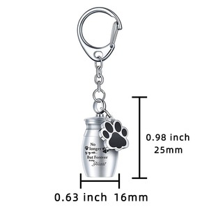 Köpek ve Kedi Külleri için Saklama Torbalı Evcil Hayvan Urn Anahtarlığı, Küçük Hayvan Kremasyon Hatırası, Çevre Dostu Paslanmaz Çelik Anıt Urn - Product Image 4