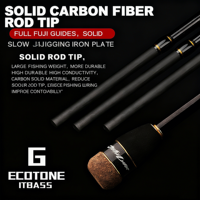 Canne à pêche haute qualité en carbone pour jigging lent, spinning/casting, pêche en mer, bar, marlin, truite, guides Fuji Japon, 1.8m/1.98m/2.1m