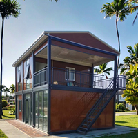 Maison conteneur préfabriquée en acier robuste à double paroi, ignifuge, pour usage résidentiel ou bureau, avec salle de bain