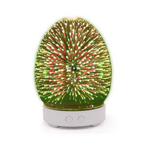 Diffuseur humidificateur en verre 3D effet bois transfrontalier avec lumière LED, motif libellule, veilleuse aromathérapie 100ml - Product Image 2