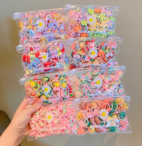Lot de 50 Liens pour Cheveux Mignons <span class=keywords><strong>2023</strong></span> Tendance, Petits Mini Élastiques Couleur Bonbon, Adorables Bandes en Caoutchouc Dessin Animé pour Filles et Bébés, Accessoires Capillaires - Product Image 1