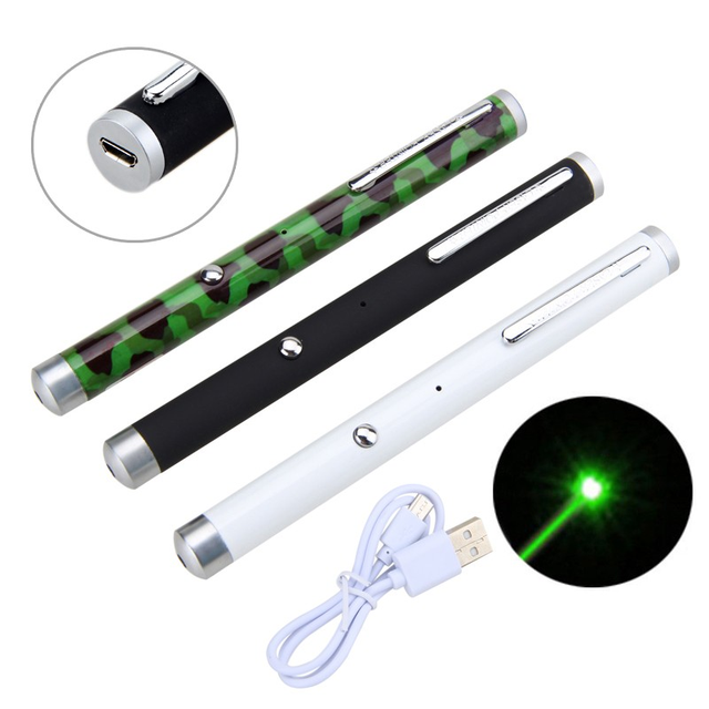 Green Red Purple USB Laser Pointer Pen
