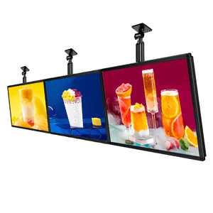 Kotak papan reklame LED ultra-tipis, kotak penyimpanan lampu LED untuk toko teh susu gantung