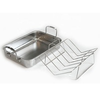 Zhongte Batterie de cuisine de haute qualité Poêle à frire carrée en acier inoxydable avec poignée Plateaux à rôtir pour poulet en vente à l'exportation