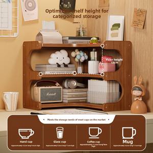 Estante de Almacenamiento de Bambú Multicapa para Escritorio, Mesa de Té, Mesa de Comedor, Soporte Vertical para Tazas - Product Image 4