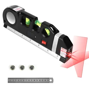 Niveau laser horizontal à mesure numérique multifonctionnel 3 en 1 Machine à mesurer laser à lignes croisées avec règles métriques