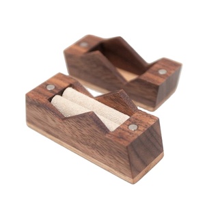 Atacado Pequeno Slim Flat Caixa De Anel De Noivado De Madeira Para Artesanato De Madeira Artesanal Feito na China - Product Image 2