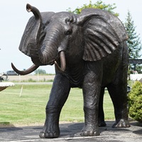 Sculpture de statue d'éléphant de marche en bronze de 3 pieds de haut en laiton Offre Spéciale coulé