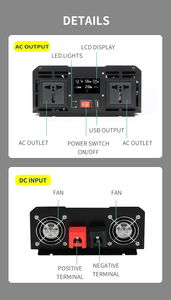 Directo de fábrica 12 voltios 2000 vatios inversor de ambulancia de onda sinusoidal pura 4000W convertidores e inversores directos de potencia máxima - Product Image 6