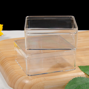 Petite boîte carrée transparente en plastique PS 200 ml, qualité alimentaire, avec couvercle, pour bonbons, bijoux, échantillons, organisateur de cadeaux - Product Image 1