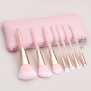 7pcs Pink <b>Makeup</b> Brushes Eyeshadow Powder <b>Contour</b> Natural Hair Rose Gold Brush <b>Makeup</b> <b>Kit</b> - Product Image 2