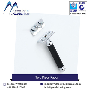 มีดโกนสองใบมีดสแตนเลส ด้ามทองเหลือง/โลหะ คุณภาพสูง ราคาถูก ขายส่ง ยอดนิยม - Product Image 2