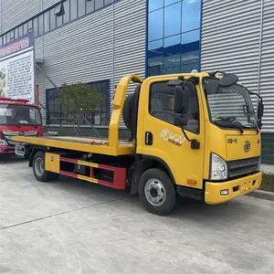 FAW 140hp camion de remorquage 4x2, véhicule de récupération monté 5 tonnes un camion de remorquage deux camions de sauvetage