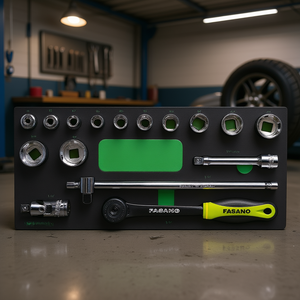 Fasano <b>Socket</b> Wrench Set <b>12</b> <b>Point</b> Metric 8-27mm With Ratchet And Extensions For Auto Repair - Product Image 3