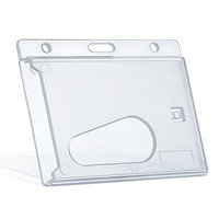 Porte-badge horizontal en plastique ABS à bas prix avec fente pour le pouce, distributeur de cartes rigides