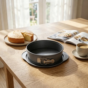 9 Inch (22.8cm) Round Springform <b>Cake</b> <b>Pan</b> with removable bottom, Durable Non-Stick Coating for <b>cake</b> baking at home - Product Image 3