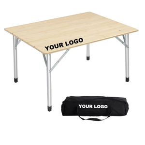 Klapptisch Campingtisch Bambus Hohenverstellbar Extérieur Gartentisch <span class=keywords><strong>4</strong></span> Faltbar Aluminium Beine mit Netzbeutel fourrure Camping - Product Image 1