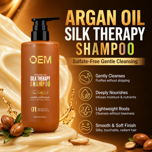 Champú al por mayor para productores: Fórmula de hidratación profunda con aceite de argán, champú terapéutico de seda para mujer - Product Image 2