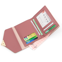 Nouveau Portefeuille Minimaliste en Cuir PU pour Femmes, Petites Bourses à Monnaie, Portefeuilles Courts pour Filles et Porte-Monnaie Billeteras Para Mujer