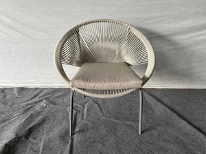 Chaise longue Acapulco moderne, légère, imperméable, empilable, en métal et en corde tressée, pour jardin, balcon, villa - Product Image 2